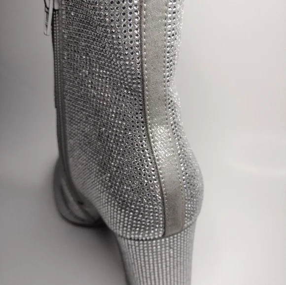 New MADDEN NYC Shiny Silver boots - Picture 3 of 4